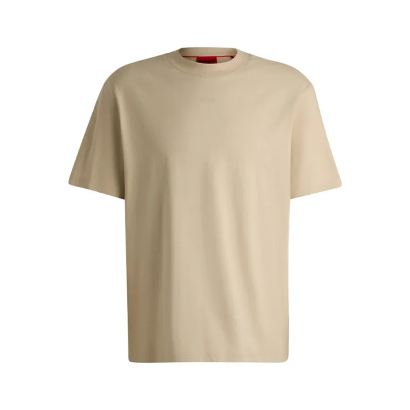 T-SHIRT DAPOLINO HUGO DÉCONTRACTÉ EN COTON À LOGO IMPRIMÉ BEIGE