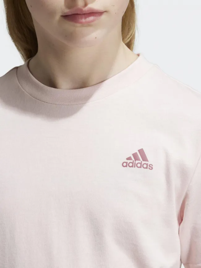 T-shirt uni logo rose enfant - Adidas | wimod