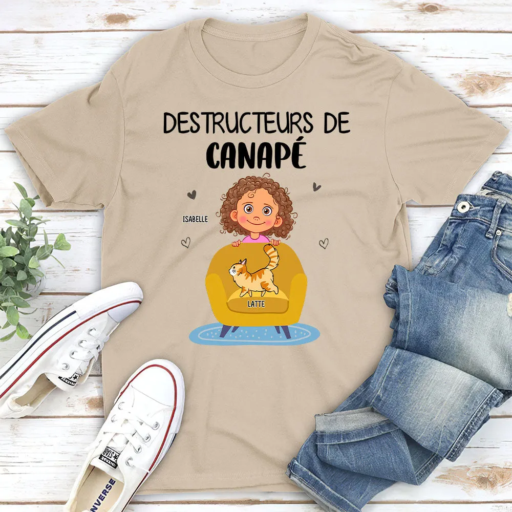 T-shirt Unisex Personnalisé - Destructeur De Canapé