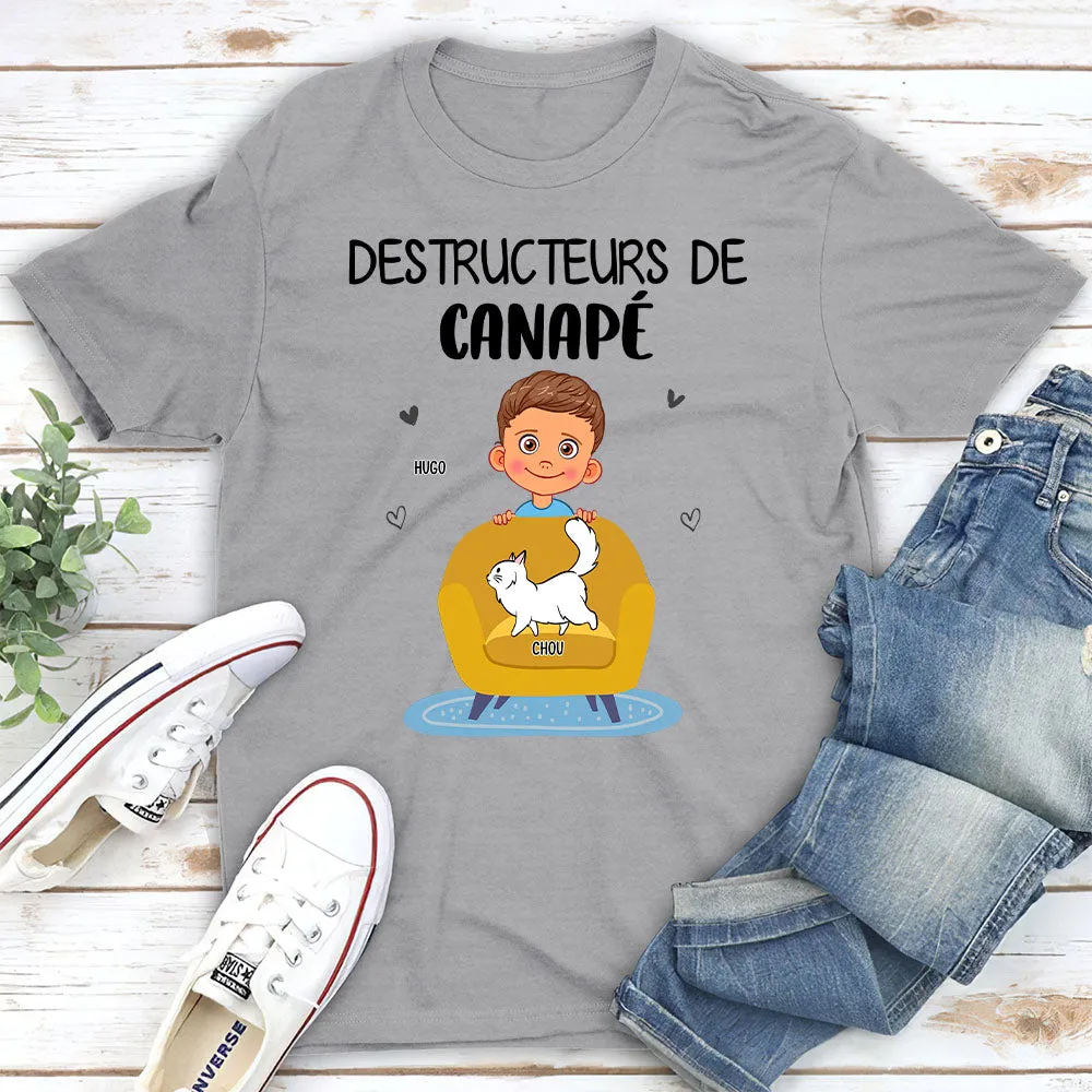 T-shirt Unisex Personnalisé - Destructeur De Canapé