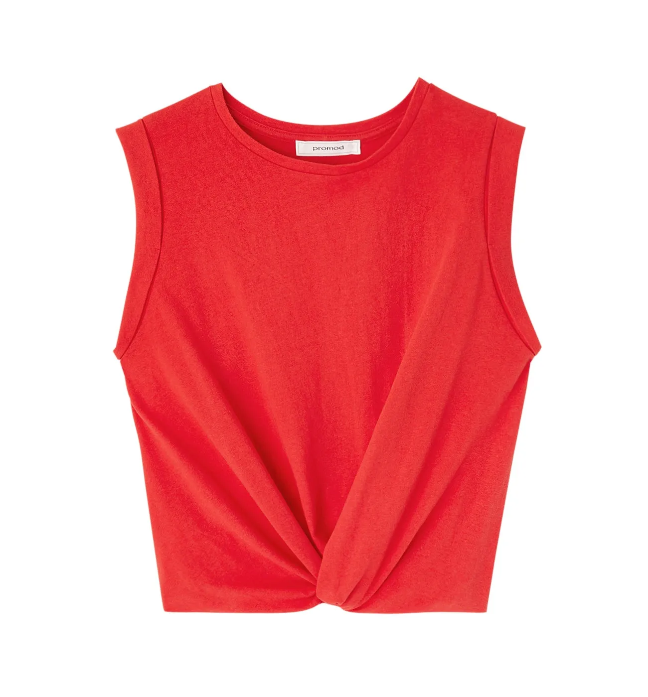 T-shirt à effet noué Femme - Rouge