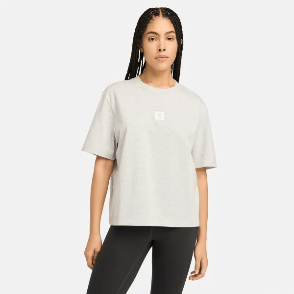 T-shirt à logo et manches courtes Stack pour femme en gris clair