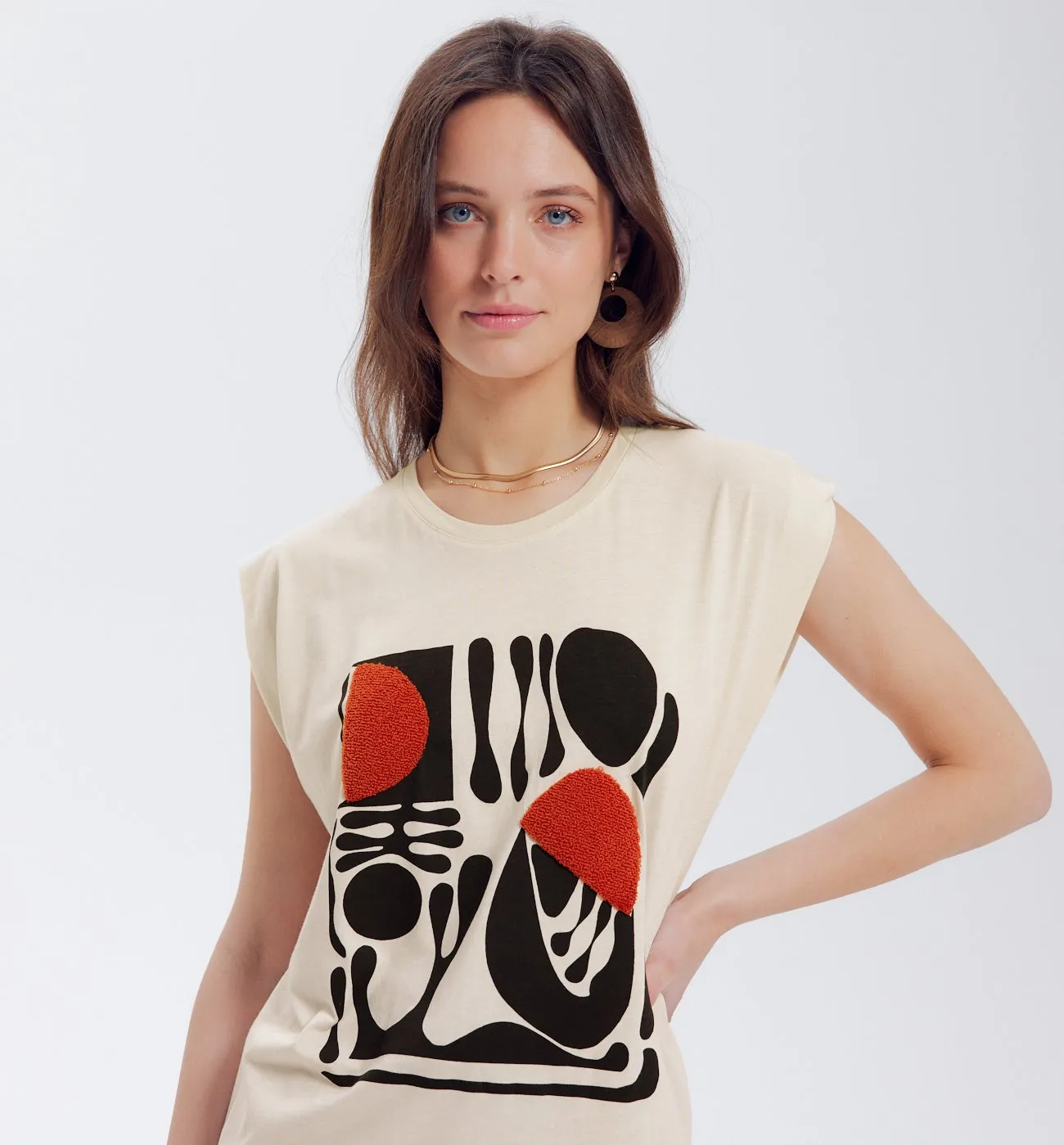 T-shirt à motif Femme - Imprimé écru