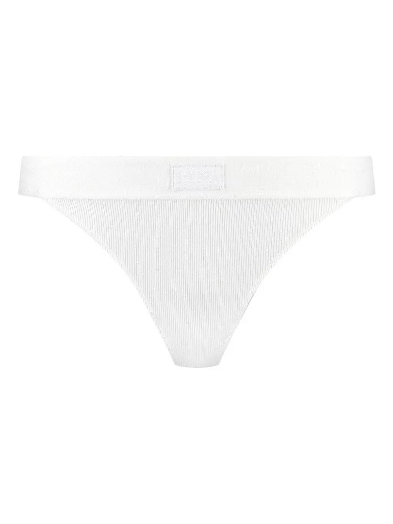 Tanga maille côtelée EcoVero Natural Rib - Blanc