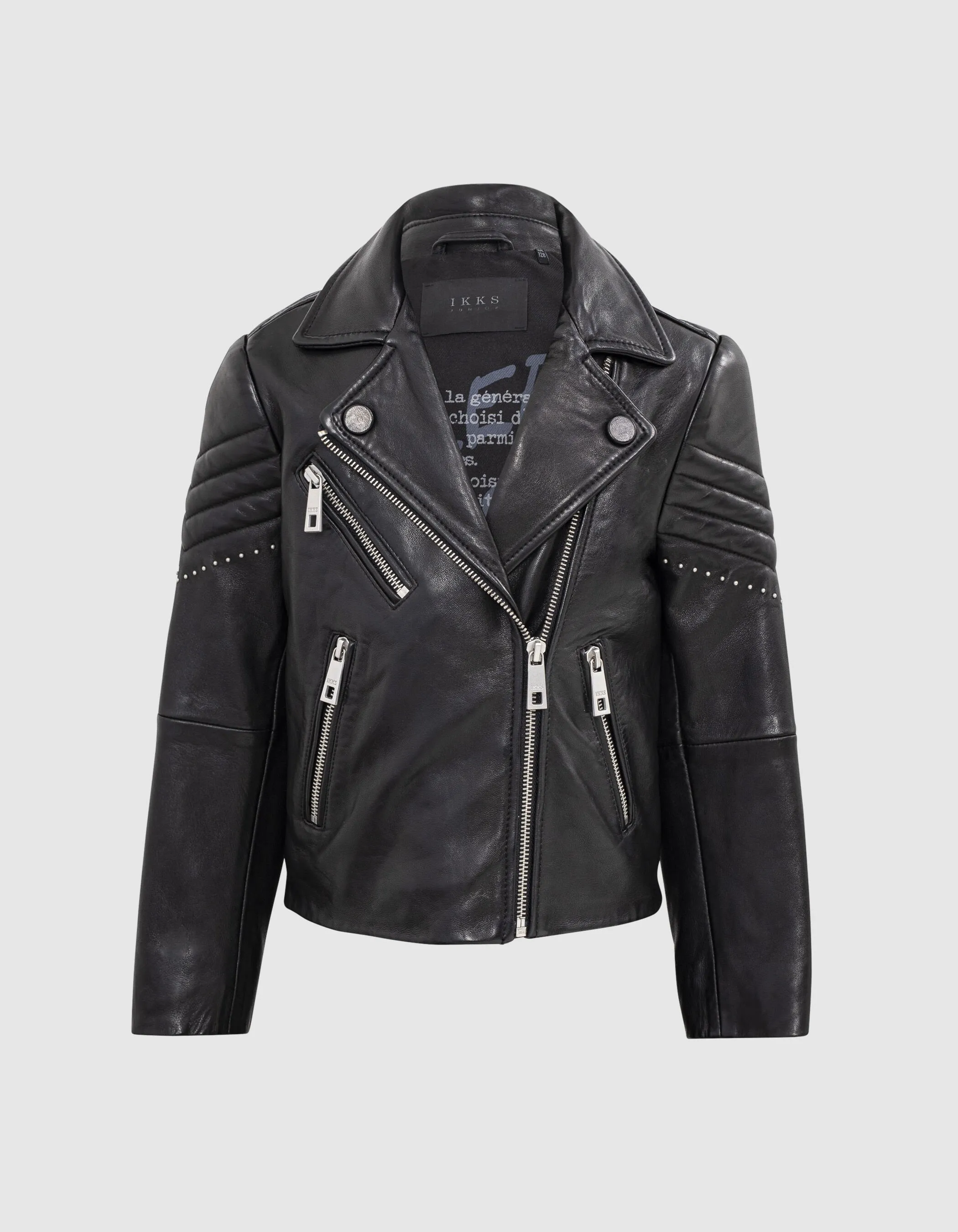 Veste 1440 Leather story en cuir noir matelassé