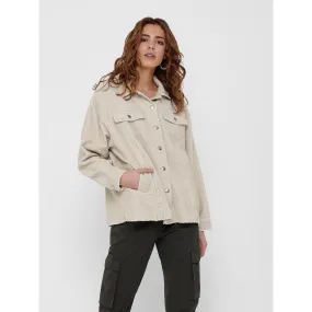 Veste-chemise longue Col italien Manches longues beige en coton | 3 Suisses