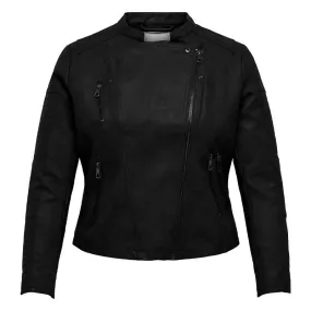 Veste en similicuir style biker noire Femme ONLY CARMAKOMA à prix 