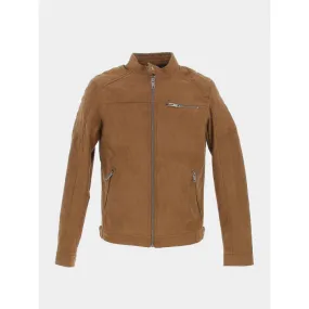 Veste simili cuir suede rocky marron homme - Jack & Jones | wimod